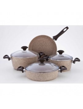 Falez Creamy 7 Parça Granit Tencere Set